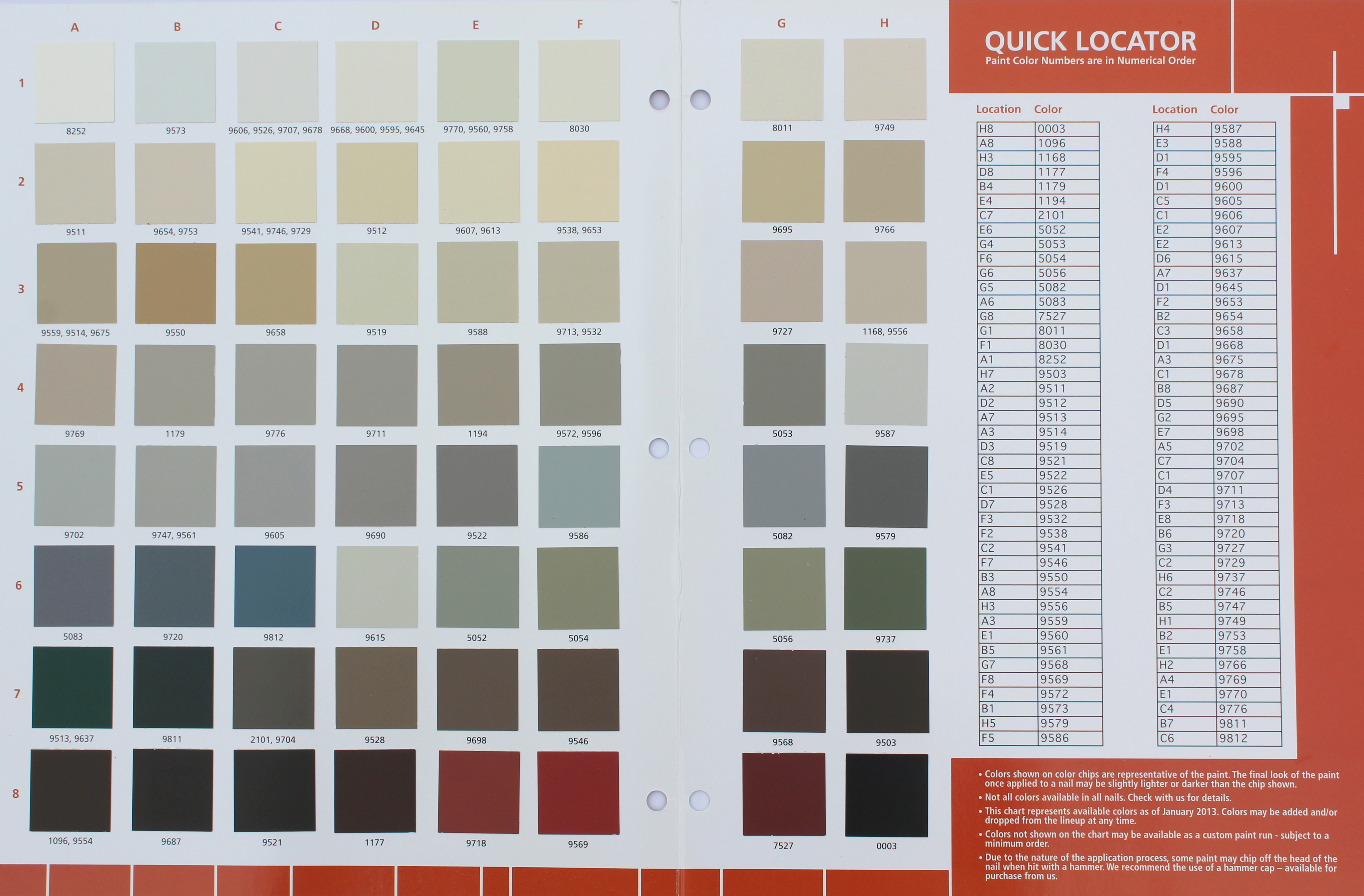 Crane Vinyl Siding Color Chart